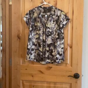 Simply Vera Vera Wang Black and Gray Relaxed Blouse